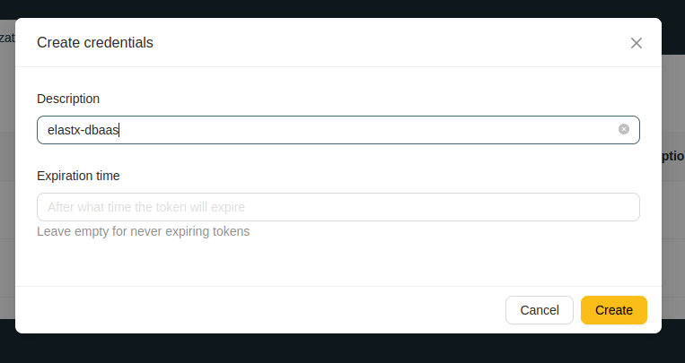 Create credential
